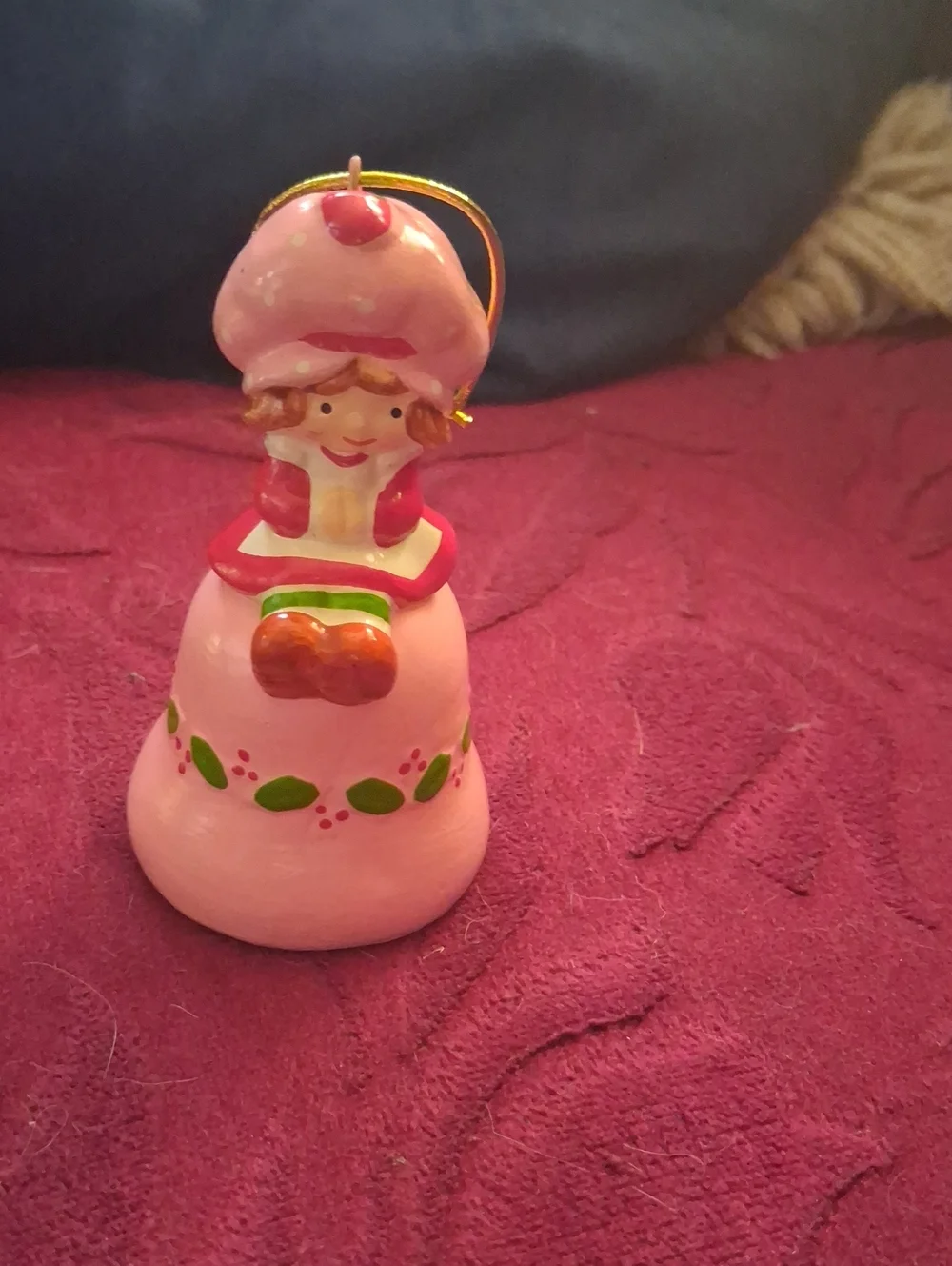 Pink Hand-Painted Strawberry shortcake Ornament - Festive Hanging Decoration